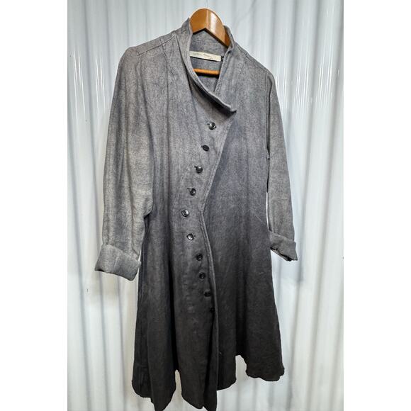 Cynthia Ashby Moraine Linen Jacket In Gradient Gray And Black Women’s Small. - Picture 1 of 9